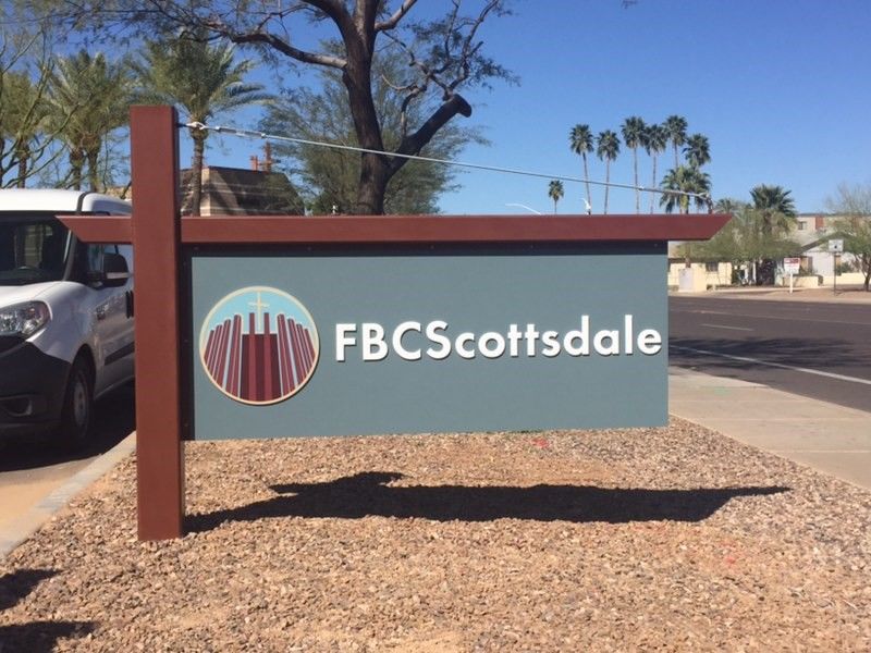 architectural monument signage first baptist church of scottsdale