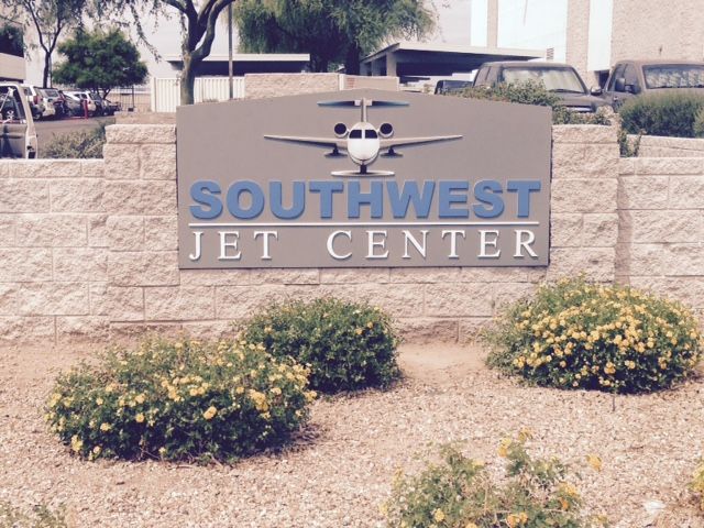 Monument Sign for Southwest Jet Center in Scottsdale, AZ