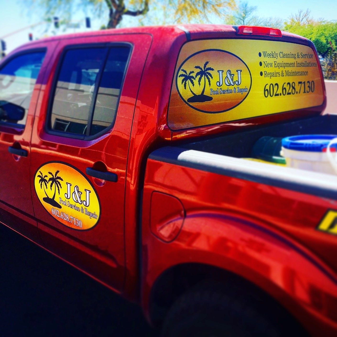 Vehicle Graphics for J & J Pool Service in Scottsdale Arizona