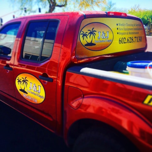 Vehicle Signage for J & J Pool Service