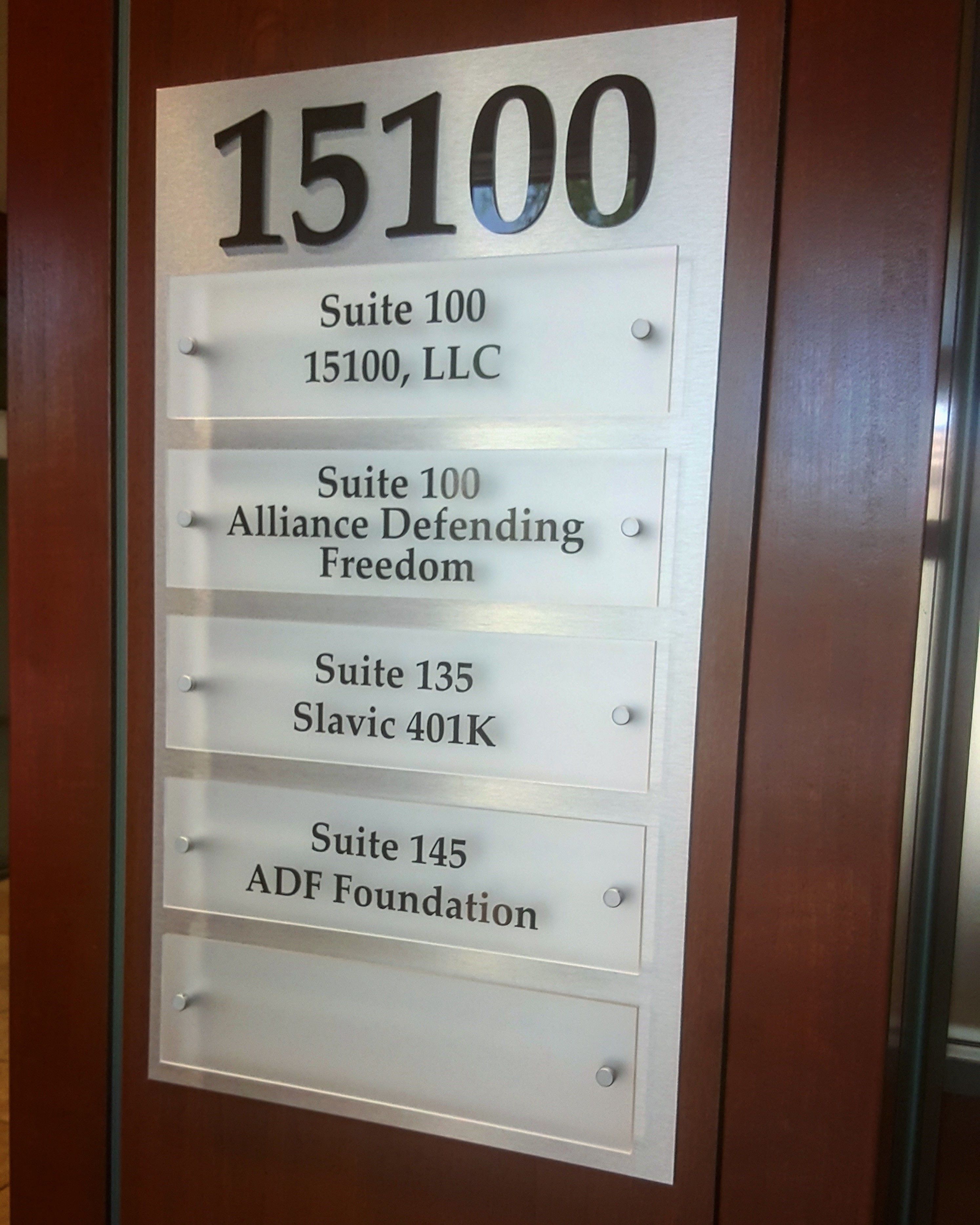 Architectural office directory signage Alliance