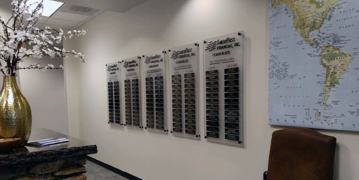 Architectural Office Signage Amerifirst Corporate