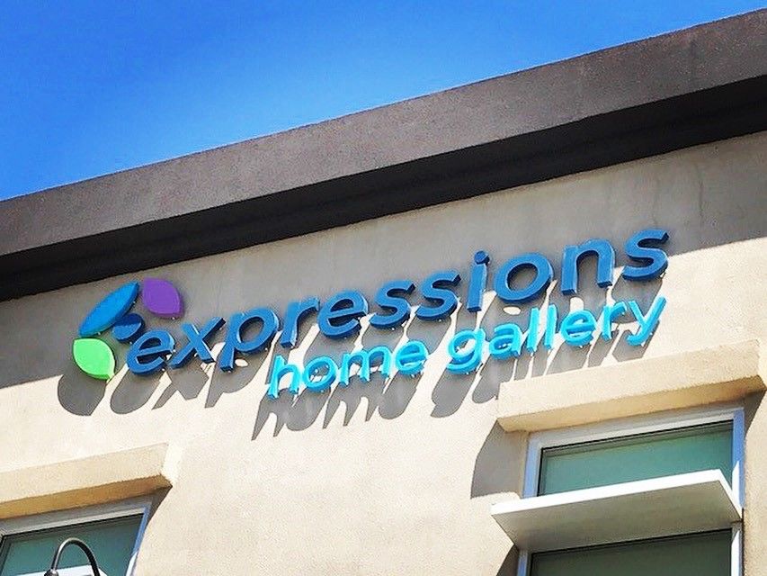 Illuminated building sign Expressions Home Gallery in Scottsdale, AZ