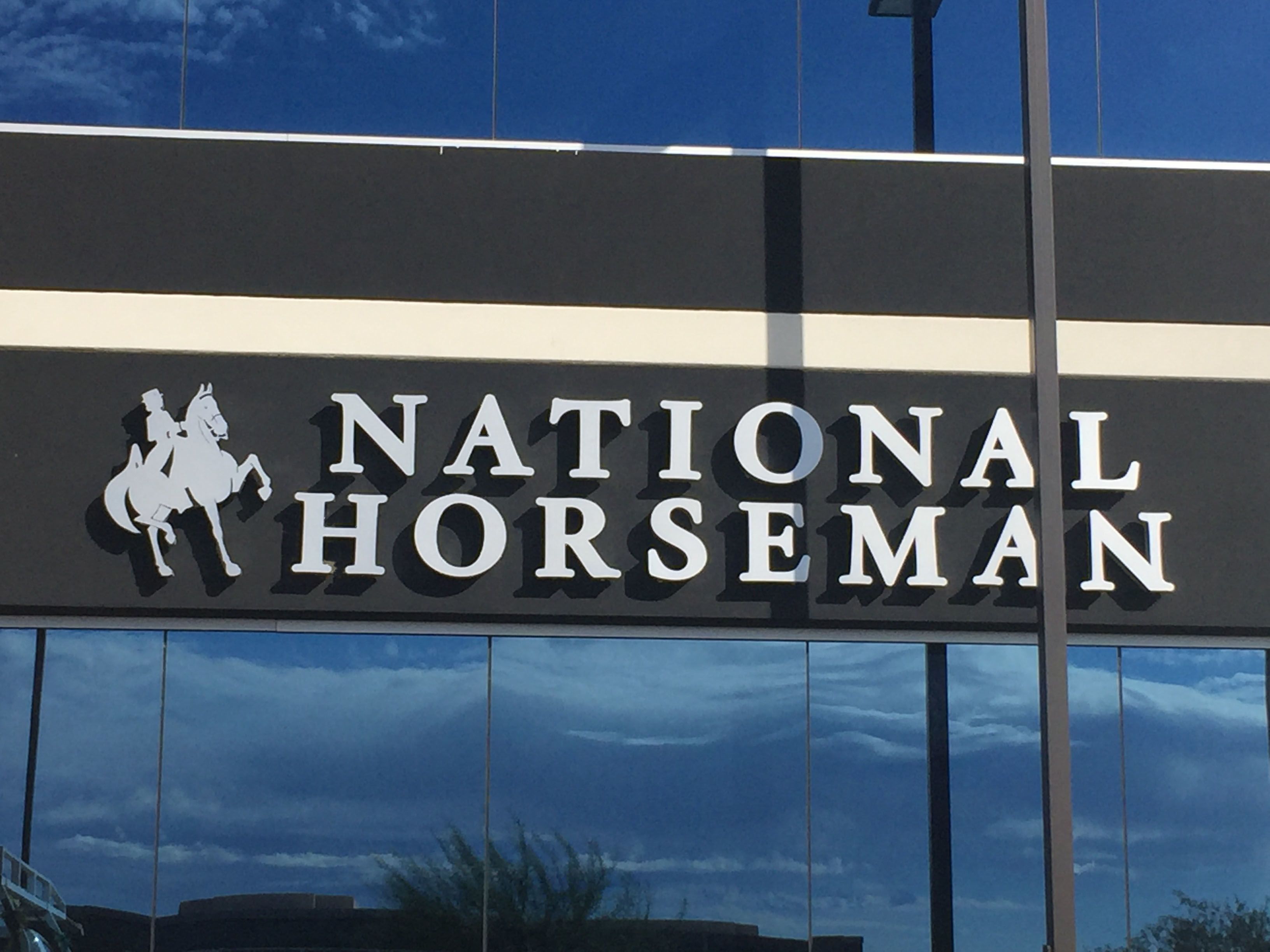 Illuminated Building Sign for National Horsemen in Scottsdale Az