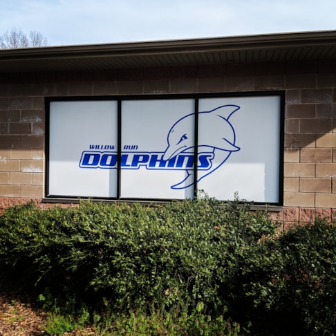 Perforated Window Film for Willow Run Pool