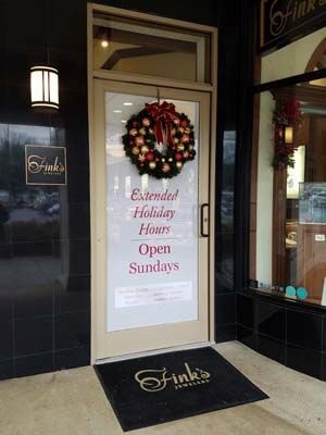 Window Decals for Finks Jewelers in Charlottesville, VA.