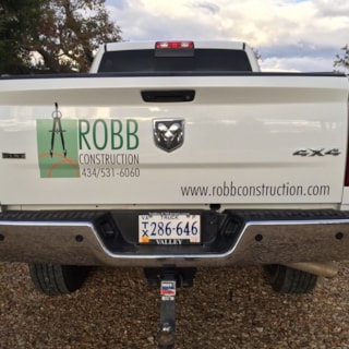 Custom Vehicle Logo and Lettering-Robb Construction-Charlottesville Va