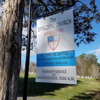 Custom Aluminum Hanging Sign and Post-St. John the Baptist Episcopal-Charlottesville Va