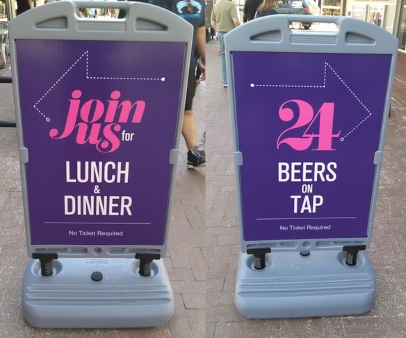 2 Sided Viloet Crown Theater Wind Sign for Tom Tom Fest