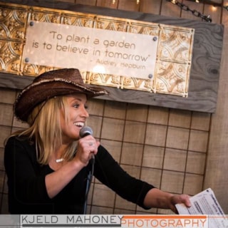 weathered wood, acrylic, standoffs, fundraiser