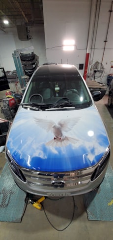 Vehicle hood wrap for personal car