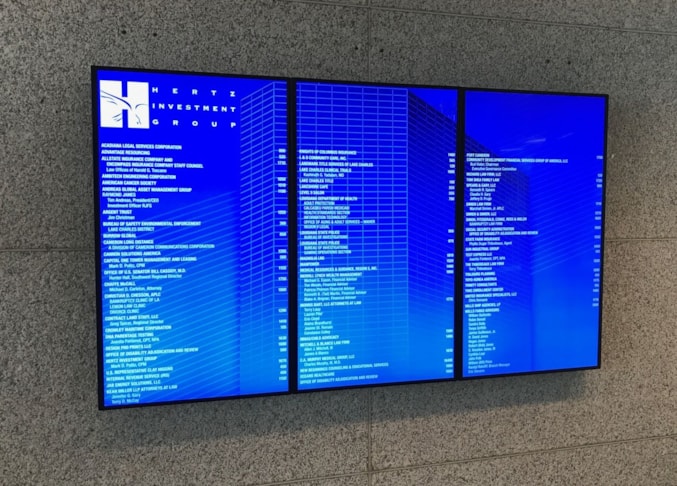 Hertz Digital Directory and Wayfinding Signage