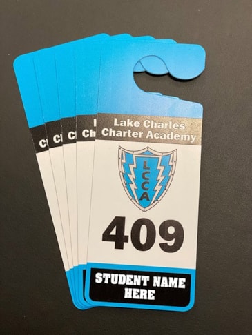 Custom rear view mirror hanging tags