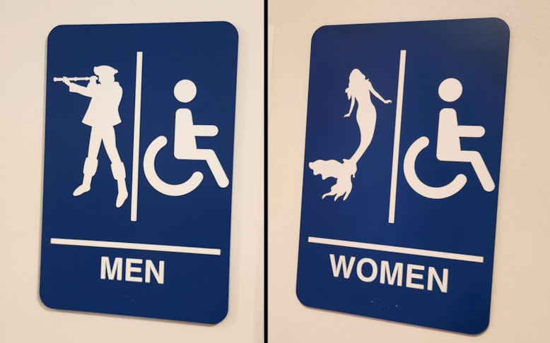 Custom ADA restroom signs with nautical theme