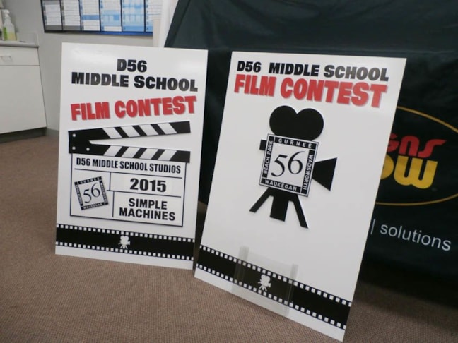 Posters with raised dimensional elements for school contest