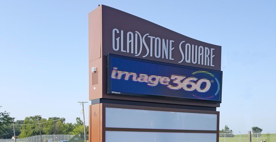 Digital Display on pylon sign with push through acrylic letters and tenant panels in Beach Park, IL