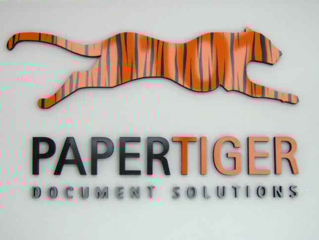 3D logo graphic on entry wall in Gurnee IL