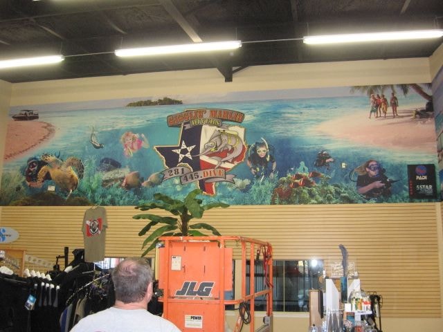 Wall Graphics, Murals, Wallpaper for Dive Shop in Houston , Texas