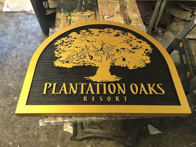 Houston Area RV Resort Sandblasted Signage