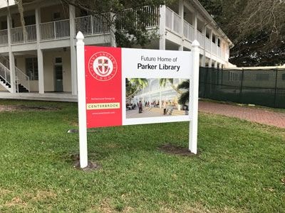 Post and Panel Sign for St. Andrews School