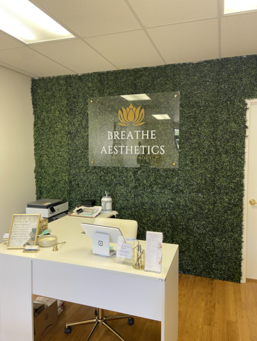 Custom Acrylic with Standoffs at Breathe Aesthetics 