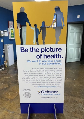 Foam Board Stand Alone Health and Hygiene Signage for Ochsner