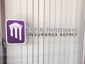 Vinyl window graphics for American Independent Insurance Agency in Riverside, CA