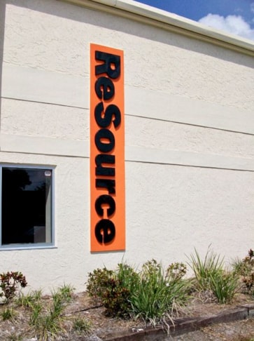 Custom Outdoor Dimensional Letters Applied to Painted Aluminum Backer