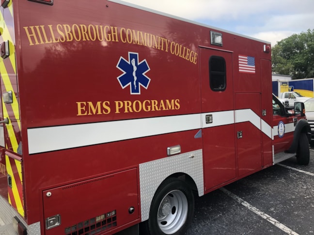HCC Custom Vinyl Lettering for Training Ambulance