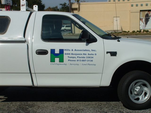 Truck letters for Hills and Associates