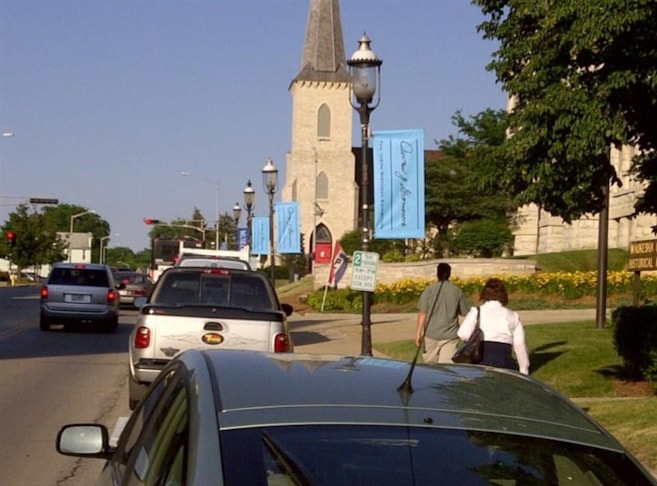 Large Street Pole Banners in front of Waukesha County Historical Museum