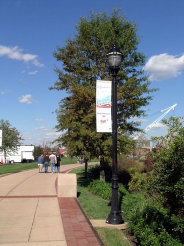 Fabric light pole banners