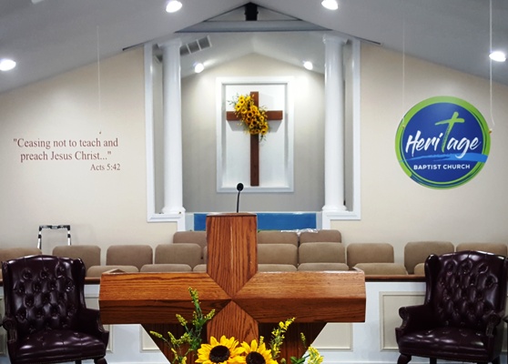 Wall graphics logo and bible verse - Heritage Baptist Church in Chesterfield, VA